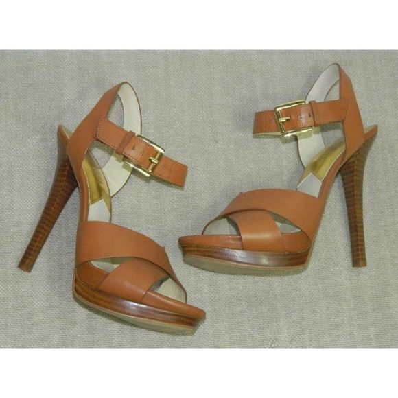 Michael Michael Kors Heels Brown Oksana Stiletto Sandals Size 7.5 - Picture 10 of 12
